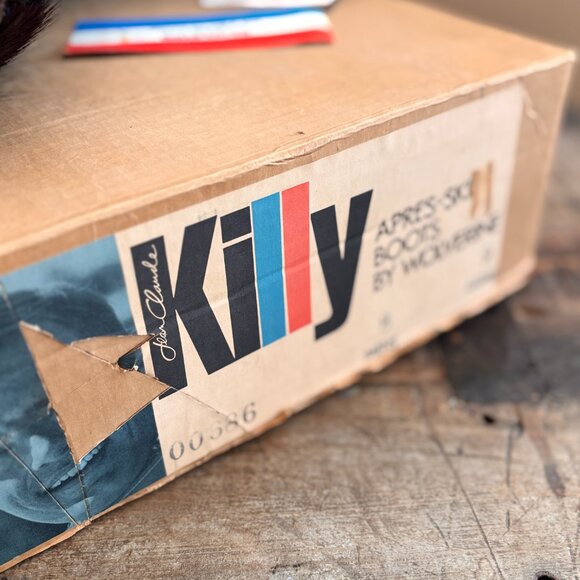 RARE with box! Vintage 1970s Killy Après-Ski Fur Boots by Wolverine 8 9 - Picture 11 of 15